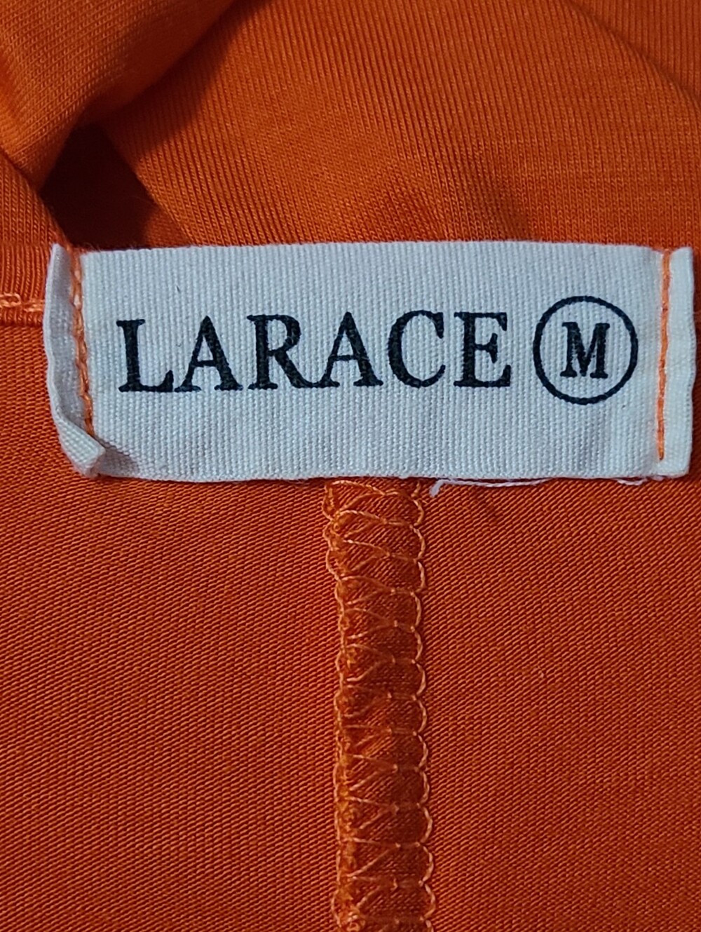 Larace Rayon Orange Short Sleeve Scoop-Neck Relaxed Flowy Swing Tunic Top Size M - Picture 2 of 5